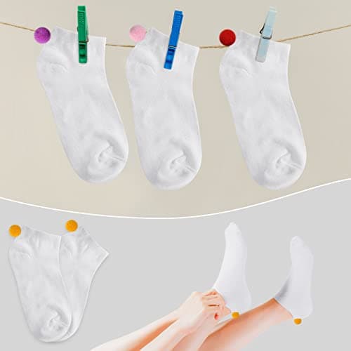 Vicenpal 8 Pairs Women Pom Pom Socks Ankle with Balls on the Back Cosplay Seamless Socks view 3