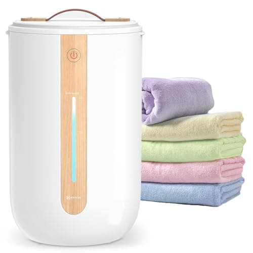 Keenray Towel Warmer for Bathroom, Towel warmer bucket with Heating Progress Bar, Fragrance Disc Holder, Leather handle, Auto Shut-off Towel Bucket Fits Up to Two 40" x 70" Towels, Bathrobes, Blankets