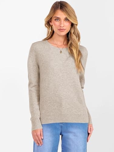 ANRABESS Women 100% Wool Long Sleeve Sweaters Fall Business Casual Outfits | Crew Neck Basic Pullover Sweater，Soft Cozy Knit Tops，2026 Fall Trendy Classic, Office Work，Warm Winter Layering Clothes view 2