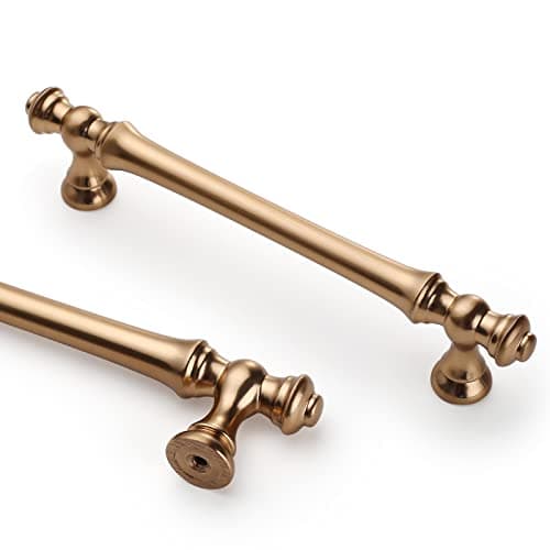 Asidrama 10 Pack 5 Inch(128mm) Champagne Bronze Kitchen Cabinet Handles,Brushed Brass Cabinet Pulls Kitchen Cabinet Hardware for Cupboard Gold Drawer Pulls — image 1