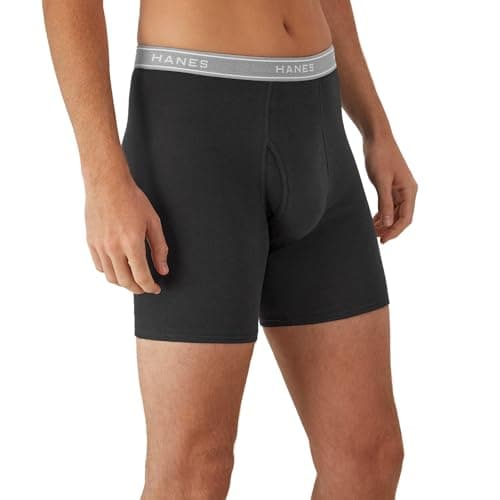 Hanes mens Underwear Boxer Briefs Pack, Cool & Breathable Cotton Moisture-wicking Underwear for Men, No Ride Up view 6