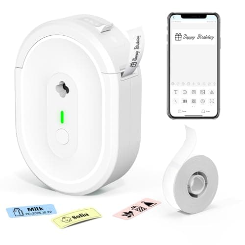 Bluetooth Label Maker Machine N12 Mini Thermal Label Printer, White — image 1