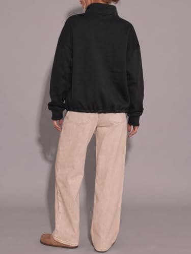 Fisoew Womens Half Zip Sweatshirts Oversized Fleece Pullover Fall Outfits view 5