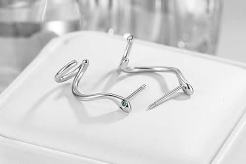 XIUQILAI 14K Gold Plated Stud Earrings for Women, with 925 Sterling Silver Posts, Heart/Butterfly/Snake Small Earring Lightweight Clip On Stud, Cartilage Helix Piercing view 5