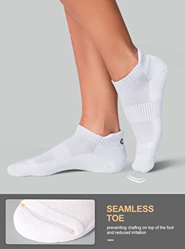 CS CELERSPORT 6 Pairs Ankle Athletic Running Socks Low Cut Sports Tab Socks for Men and Women view 3