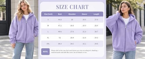 Women's Fall Zip Up Hoodies Sweatshirts view 5