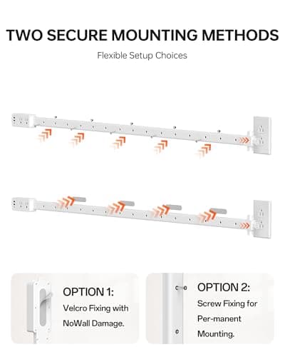 Electrical Outlet Extender with Adjustable Sticks 8"-56", 4-Way Flat Plug for Different Wall Sockets, Features 2AC Outlets, 2USB-A, 1USB-C for Hard-to-Reach Outlets Behind Couch Nightstands Desks TV view 6