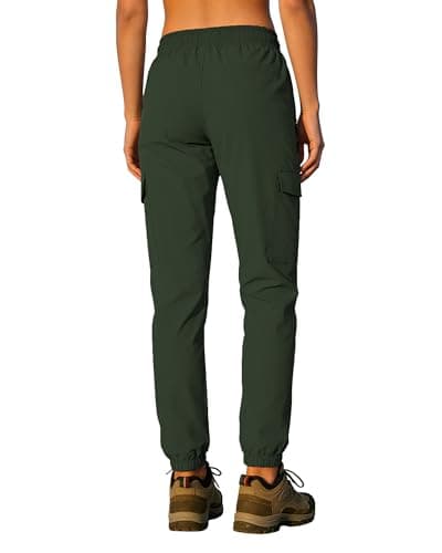 Hiking Pants Women UPF 50+ Cargo Quick Dry Water Resistant Elastic Waist 4 Pockets Lightweight Travel Work Casual Running view 2