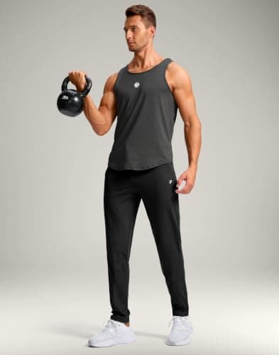 Pudolla 32"/34"/36"/38" Inseam Men's Tall Sweatpants with Zipper Pockets Lightweight Joggers for Athletic Workout Casual view 3