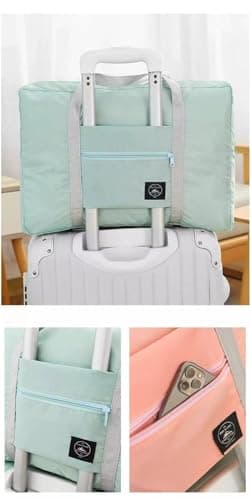 Large Capacity Travel Bag,Oxford Storage Bag, Clothing Storage Bag, Home and Travel, Multifunctional Sports Shoulder Bag (Magenta, Large) view 3