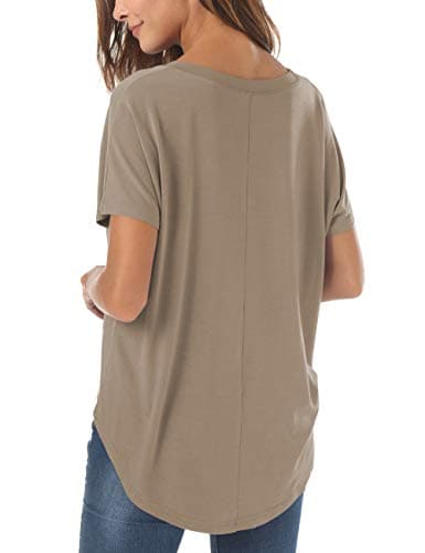 Herou Casual Summer Short Sleeve High Low Loose T Shirt Basic Tees Tops for Women view 3