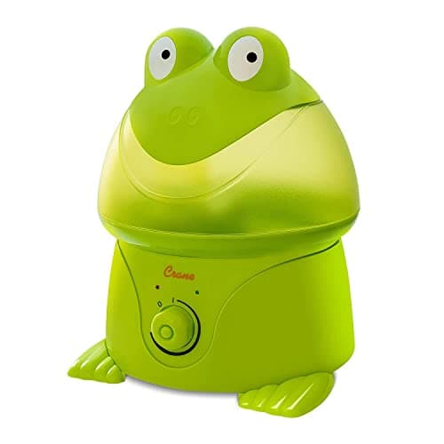 Crane Ultrasonic Cool Mist Animal Humidifier for Kids Bedroom and Nursery, 1 Gallon Easy Clean, Adjustable Settings, Frog Humidifier