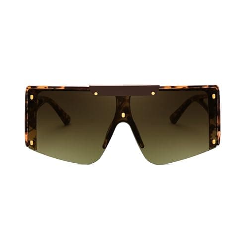 FEISEDY Women Sunglasses, Oversized Square Flat Top Shield Shades for Men B4060 view 2