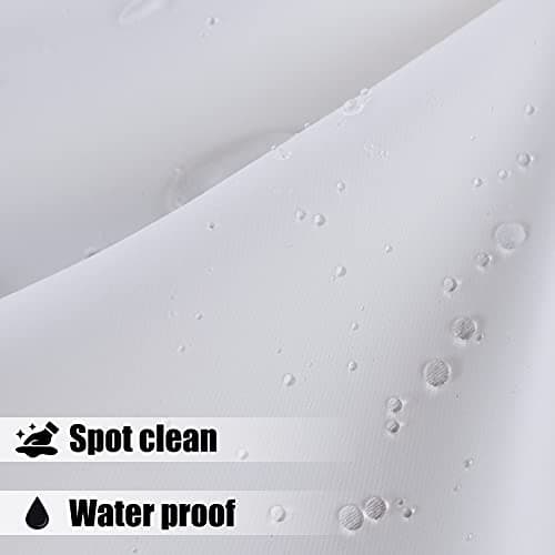 BONZER Waterproof Indoor/Outdoor Curtains for Patio - Thermal Insulated, Sun Blocking Grommet Blackout Curtains for Bedroom, Porch, Living Room, Pergola, Cabana, 2 Panels, 70 x 120 inch, White view 3