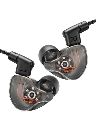 Kinglucky HiFi Wired IEM Earbuds, in-Ear Monitor Headphones for Gaming & Music, Balanced Clear Sound, Detachable 2-Pin Cable, Lightweight Comfortable Fit, 3.5mm Wired Earphones for PC, Laptop & Phone