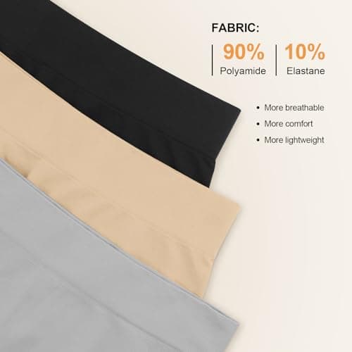 FRESBEIT 3 Pack Slip Shorts for Women Under Dress Comfortable Smooth Boyshorts Panties Biker Shorts view 4