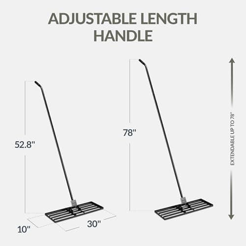 Best Choice Products Lawn Leveling Rake 30 x 10-Inch, Professional Grade Lawn Leveler Tool with 78-Inch Handle, Heavy-Duty Leveling Rake for Soil, Yard, Garden, Landscaping & Golf Course view 2