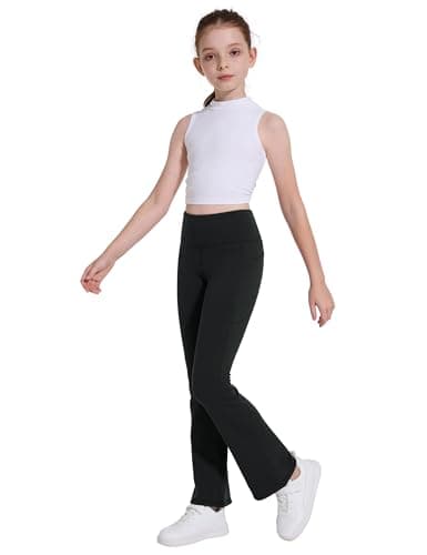 Desol Girls Fleece Lined Flare Leggings with Pockets Warm Bell Bottom Pants view 6