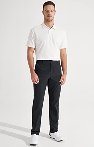 Libin Mens Golf Pants Stretch Work Dress Pants 30"/32"/34" Quick Dry Lightweight Casual Comfy Trousers with Pockets view 3