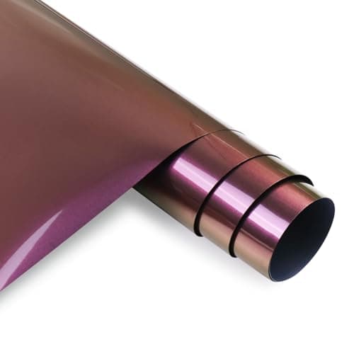 MEVOREW Chameleon HTV Heat Transfer Vinyl 12" x 6ft Iron On Vinyl for T Shirts, Chameleon Vinyl Gradient Change Color PU HTV Roll for Cricut, Silhouette Cameo (Purple to Brown) — image 1