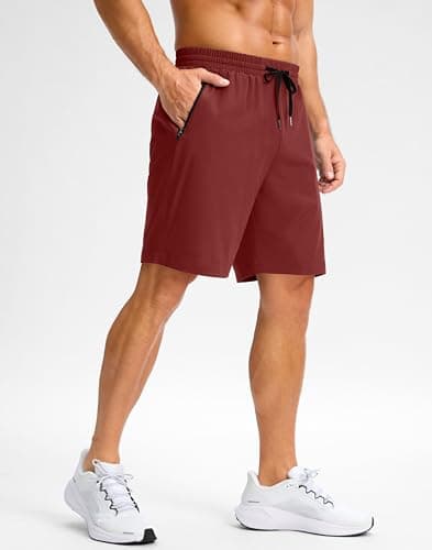 Pudolla Mens Running Shorts with Zipper Pockets 7 Inch Lightweight Quick Dry Gym Athletic Workout Shorts(Savannah L9_XL) view 2