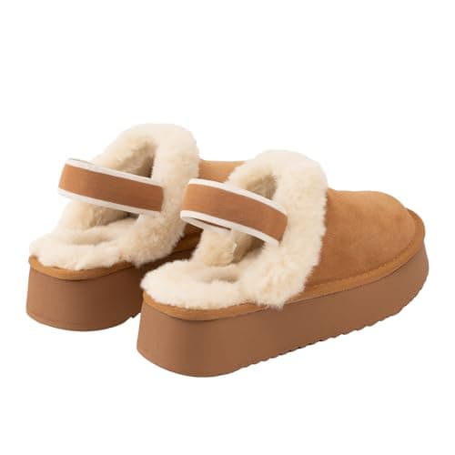 Swalker Winter Slippers for Women – Warm Faux Fur Lined Snow Slippers with Non-Slip Sole, Indoor & Outdoor Platform House Slippers view 5