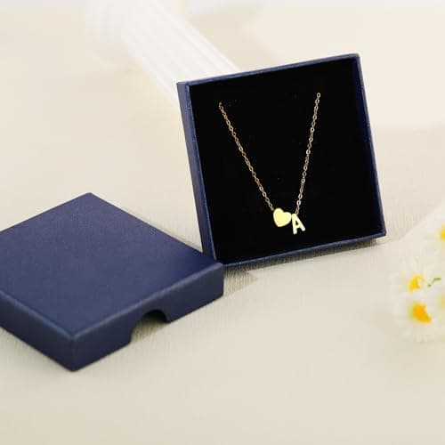 JNZSSWHJJH Heart Initial Necklaces for Women Girls, 18K Gold Plated A-Z Initial Necklace Tiny Heart Necklace Dainty Gold Initial Necklaces for Women Trendy Jewelry Gifts for Teen Girls view 6