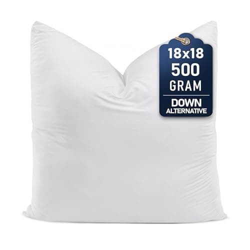Utopia Bedding Throw Pillows (Set of 1, White) – 18 x 18 Inches Down Alternative Pillows for Bed, Sofa, and Couch - Fluffy Decorative Stuffer Pillow for Indoors & Outdoors view 1