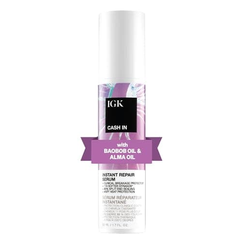 IGK CASH IN Instant Repair Serum | Helps Repair Damage, Protect Against Breakage and Heat | Seals Split Ends for a Softer, Smoother Finish | 1.7 Oz view 1