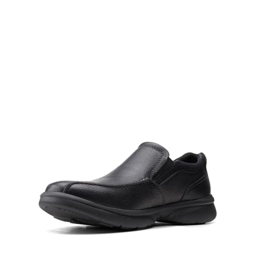Clarks Collection Men's Bradley Step Loafer, Blk Tumble, 10.5 W