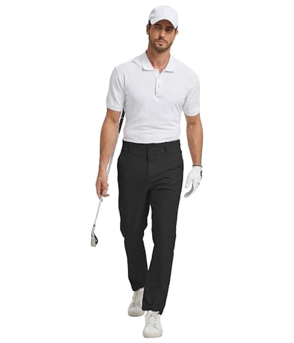 NATUVENIX Golf Pants Men Stretch Work Dress Pants Lightweight 30" Slim Fit Business Casual Pants for Men with Pockets view 5