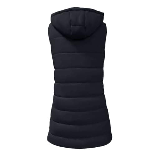 ZGTWHZY Long Puffer Vest Women 2026 Fall Winter Sleeveless Quilted Lightweight Zip Up Hood Vests Jacket Outwear with Pocket view 4