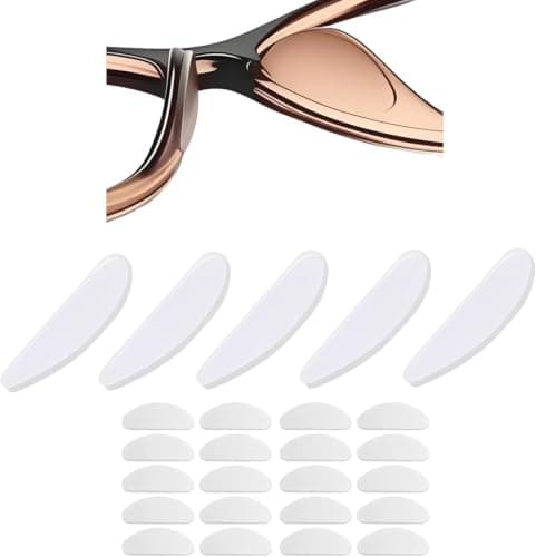 Clear Silicone Nose Pads for Glasses Anti Slip,20Pack Eyeglass Nose Pads | ultra-thin eye glasses nose pads non slip,comfotr glasses nose grips non slip,silicone nose pads for eyeglasses sunglasses — image 1
