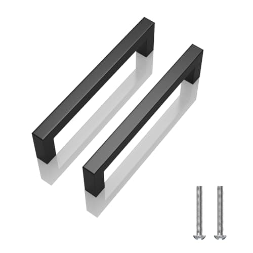 NISUOIEN Matte Black 5 Inch Cabinet Handles, 30 Pack Cabinet Pulls | Included Screws, Easy to Install, Stainless Steel, Square Cabinet Handles — image 1