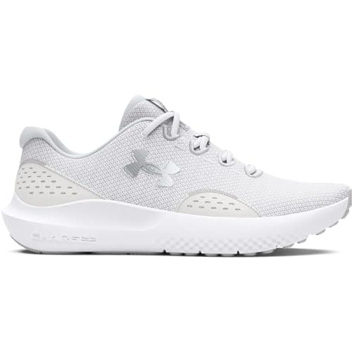 Under Armour Women's Charged Surge 4, (100) White/Distant Gray/Metallic Silver, 8, US
