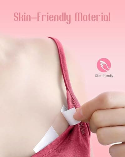 50 Pcs Double Sided Skin Tape for Clothing, Transparent Strong Body Anti-Exposure Tape, Skin-Friendly, Suitable for All Tones, Suitable for All Fabrics, Multi-Purpose Tape (White) view 2