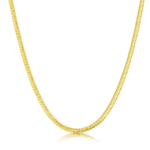 ZNBOH 5MM Plated Gold Chain Necklace for Women Men Full Sideways Chain Necklace Jewelry Sets Wedding Gift — image 1