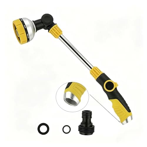 17.5" Multi-Pattern Watering Wand with Thumb Control & 180° Water Nozzle | 8 Spray Modes for High-Pressure Cleaning, Pet Bathing, Gardens, Hanging Baskets | Fits Standard Garden Hoses — image 1