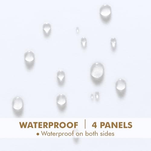 MIULEE White Outdoor Curtain for Patio Waterproof, 4 Panels Grommet Outside Sheer Curtains for Gazebo/Pergola/Cabana/Porch/Balcony, 54 x 102 Inch Long view 3