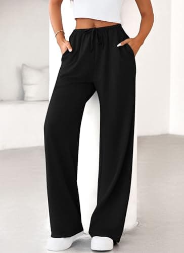 Okiwam Womens Summer Pants Wide Leg Sweatpants Lightweight Pajama Pants Casual Lounge Travel Joggers 2026 Summer Clothes view 3