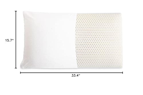 Artka Talalay Latex Sleeping Pillow, Soft Bed Pillow with Cotton Pillowcase Helps Relieve Pressure, Premium Pillow for Side, Back, and Stomach Sleepers to Get a Restful Sleep (1, King (Low Loft)) view 2