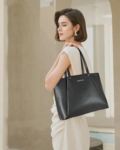 Blofinche Genuine Leather Tote Bag for Women,15.6 Inch Laptop Bag, Large Work Purse for Office Travel Commuter view 2