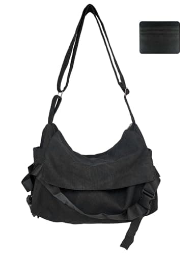 Gleease Canvas Messenger Bag for Men Women Large Crossbody Bag Hobo for 14inch Laptop Vintage Satchel for College Travel Work — image 1