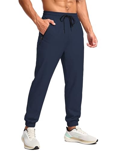 TOIUUI Mens Joggers Hiking Pants Lightweight UPF 50 Water Resistant Quick Dry Athletic Zipper Pocket Travel Workout Running — image 1