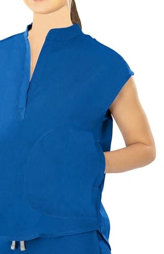 Bovchies Scrubs for Women Set - Sleeveless Stand Collar Scrub Top & Drawstring Jogger Pants, Scrub Set for Nurse Workwear view 3