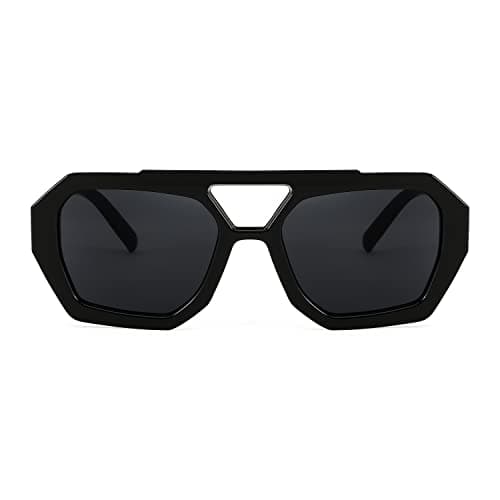 FEISEDY Vintage Square 70s Flat Pilot Sunglasses Women Men Fashion Sunnies B4108 view 4