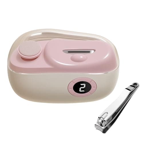 3-in-1 Automatic Electric Nail Clippers with Display, LED Light & Storage Toenail Clippers, Polishing Smart Electric Nail Trimmer, 3 Speeds Nail Cutter for Seniors, Men, Adults Pink — image 1