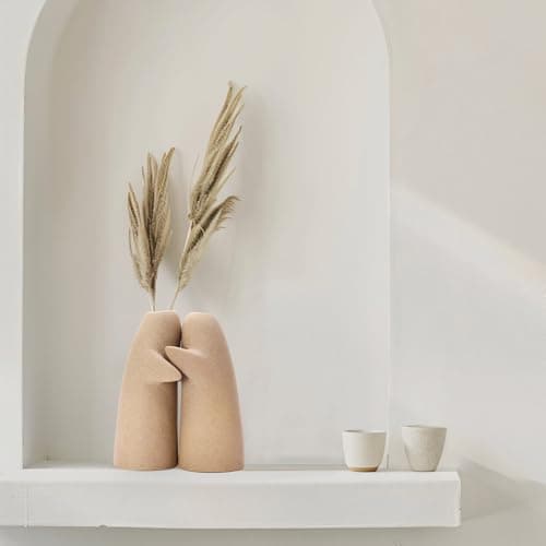 for Him – Embrace Ceramic Vase Set of 2, Clay Hugging Design Flower Vase, Minimalist Romantic Home Decor for Anniversary & Love Gifts view 6