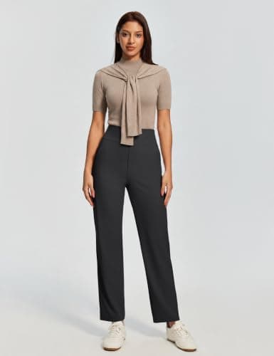 Heathyoga Stretchy Work Pants Women Pull On Straight Leg Dress Pants Slacks view 3