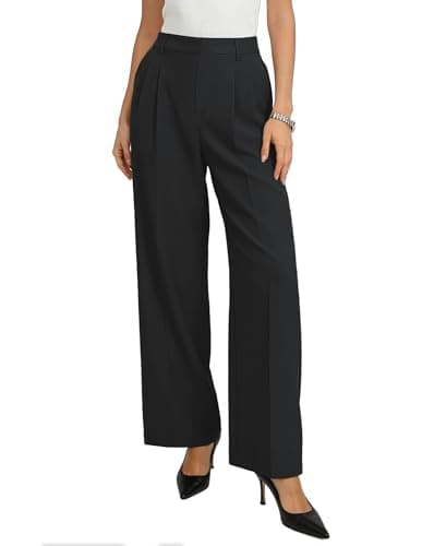 GRACE KARIN Women's Wide Leg Work Pants, Wrinkle Free High Waisted Trousers with Pockets, Business Casual Office Slacks — image 1